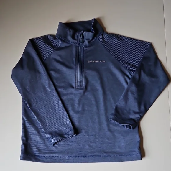 Vineyard Vines Sankaty Blue Striped Quarter-Zip SZ S Boys - Picture 6 of 8
